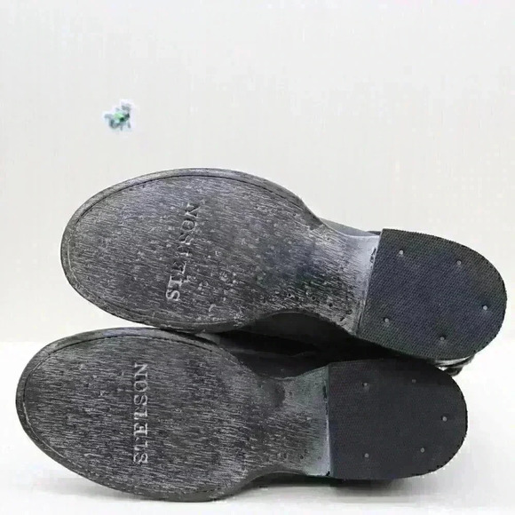 Stetson Women's Black Distressed Leather Tall Riding Zipper Boots Size US 7.5 - Picture 12 of 12